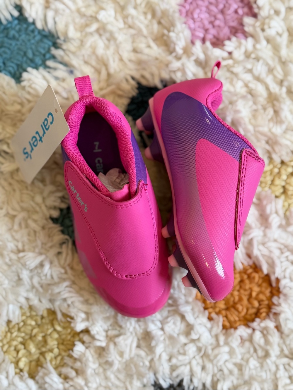 Carter's Bright Pink & Purple Kids Soccer Cleats